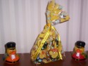 Yellow printed ribbon for Rubber ducks wrapped in cello bags (click to enlarge)