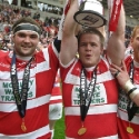 Winners of the Rugby Leauge 2010 Northern Rail Cup Final wearing the medal ribbons we print and sew.  We make bespoke medal ribbons contact us for details. (click to enlarge)