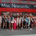 Girls From Miss Newcastle with Sashes provided by Printed Ribbon UK  - cream double faced satin sash with permanent black textile ink (click to enlarge)