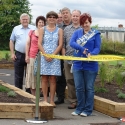 Barwell Carnival Queen opening sensory garden - 100mm printed yellow ribbon with high durability matt black print (click to enlarge)